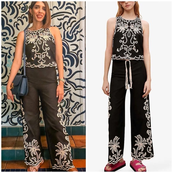 MAJE Macramé-Embroidered Set Top & Pants SZ M US 6 - Picture 15 of 15